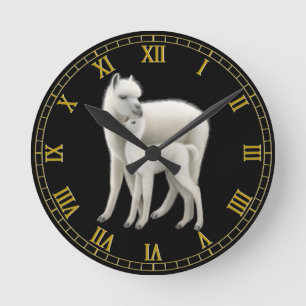 Alpaca Mother Love Wall Clock Runde Wanduhr
