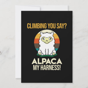 Alpaca My Harness Mountain Climber Rock Climbing G Dankeskarte