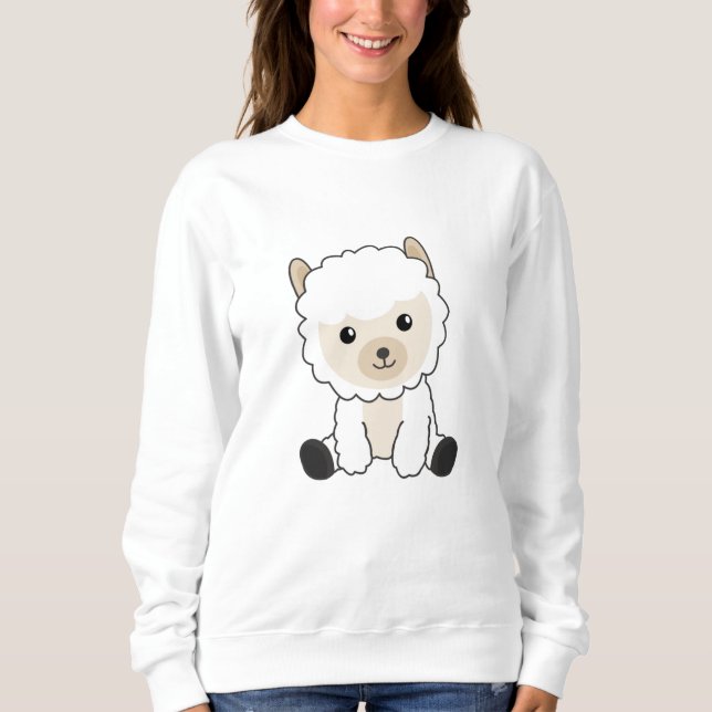 Alpaca Niedlicher Tiere für Kinder Fantastische Be Sweatshirt (Vorderseite)