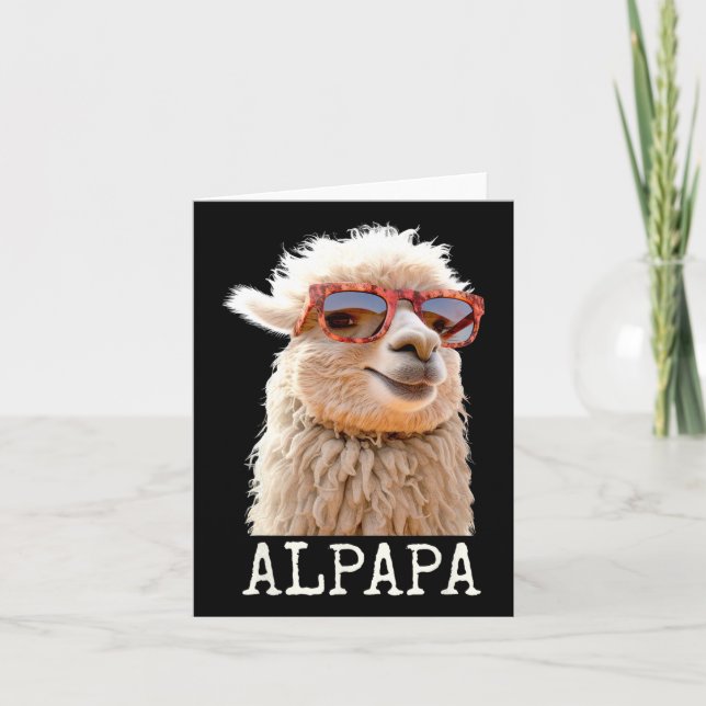 Alpaca Papa Alpapa Lama Daddy Niedlich Alpaca Vate Karte (Vorderseite)
