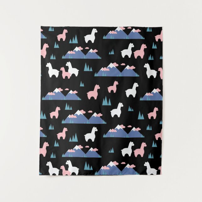 Alpaca Paradies Wandteppich (Vorderseite)