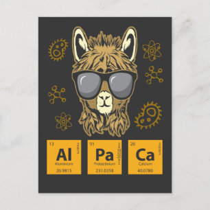 Alpaca Periodic Table Element Chemistry Postkarte