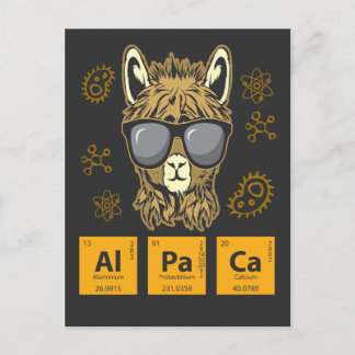 Alpaca Periodic Table Element Chemistry Postkarte