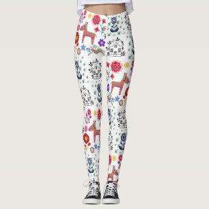 Alpaca Pinata mit Blauem Haus und Blume Leggings