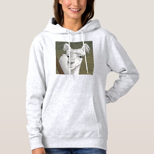 Alpaca Portrait 2 Hoodie (Vorderseite)