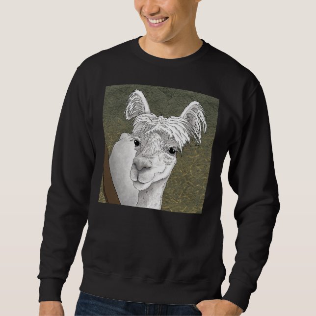 Alpaca Portrait 2 Sweatshirt (Vorderseite)
