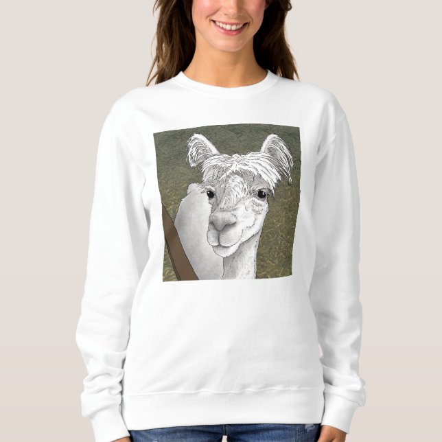 Alpaca Portrait 2 Sweatshirt (Vorderseite)
