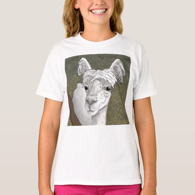 Alpaca Portrait 2 T-Shirt (Vorderseite)
