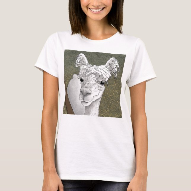 Alpaca Portrait 2 T-Shirt (Vorderseite)