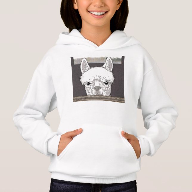 Alpaca Portrait Hoodie (Vorderseite)