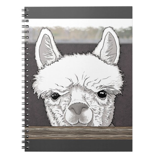 Alpaca Portrait Notizblock (Vorderseite)