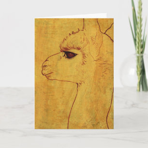 Alpaca Profil Grußkarte Karte