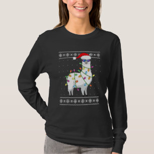 Alpaca Santa Lights Weihnachten Weihnachten Weihna T-Shirt