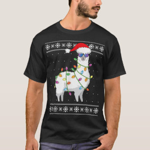 Alpaca Santa Lights Weihnachten Weihnachten Weihna T-Shirt