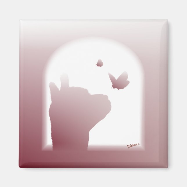 Alpaca Silhouette Magnet (Vorne)