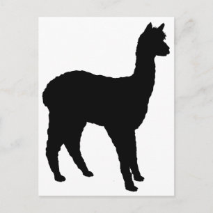 Alpaca-Silhouette Postkarte