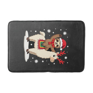 Alpaca Sloth Christmas (1) Badematte