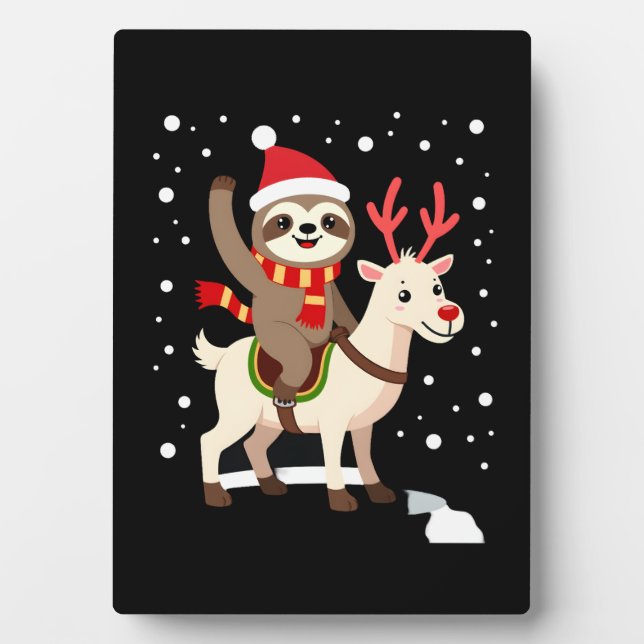 Alpaca Sloth Christmas (1) Fotoplatte (Vorderseite)