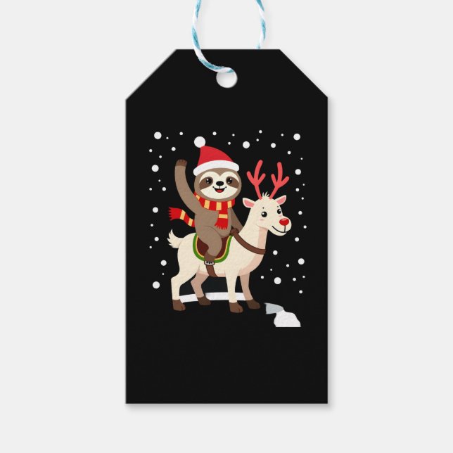 Alpaca Sloth Christmas (1) Geschenkanhänger (Vorderseite)