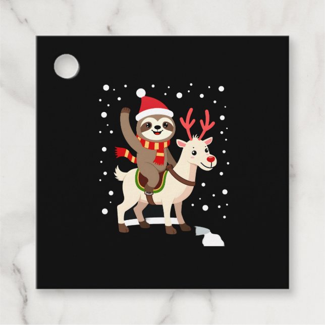 Alpaca Sloth Christmas (1) Geschenkanhänger (Vorderseite)