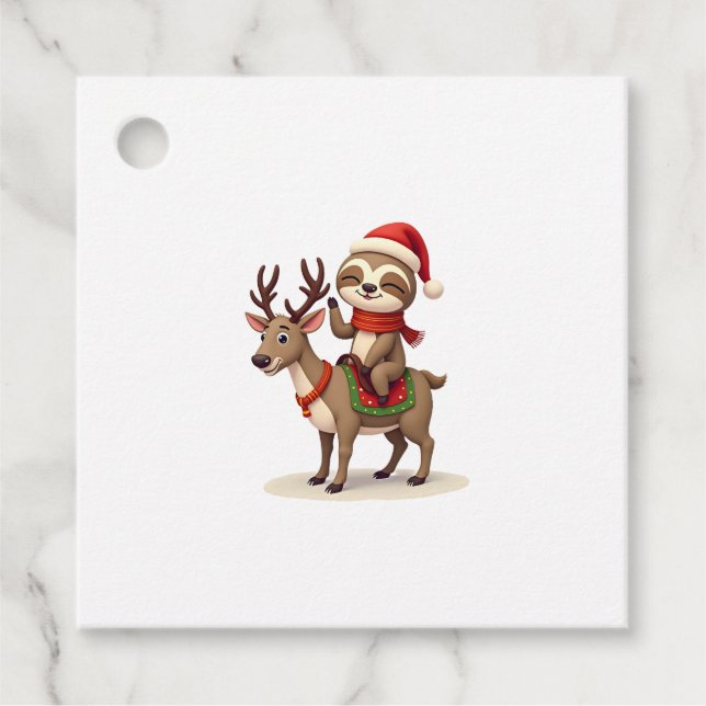 Alpaca Sloth Christmas (1) Geschenkanhänger (Vorderseite)