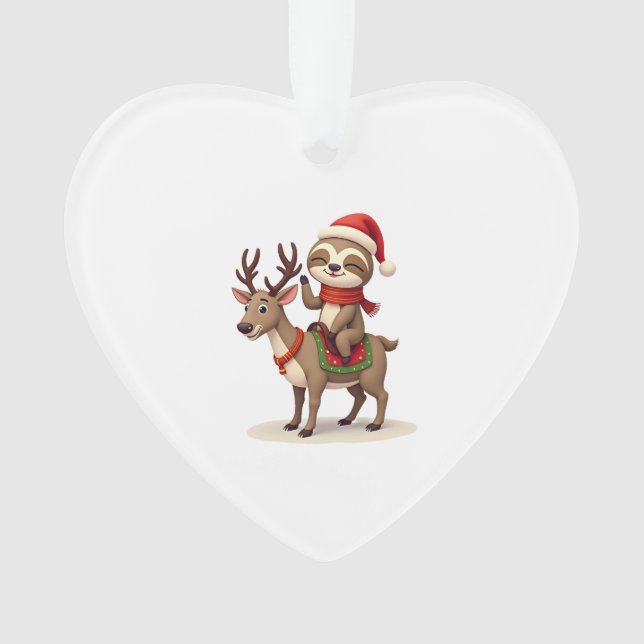 Alpaca Sloth Christmas (1) Ornament (Vorderseite)