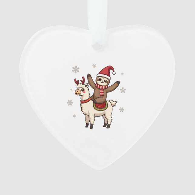 Alpaca Sloth Christmas (1) Ornament (Vorderseite)