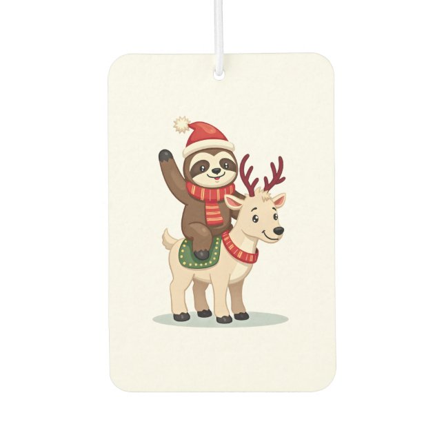 Alpaca Sloth Christmas (2) Autolufterfrischer (Vorderseite)