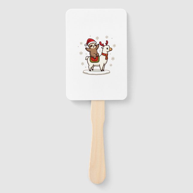 Alpaca Sloth Christmas (3) Fächer (Vorderseite)