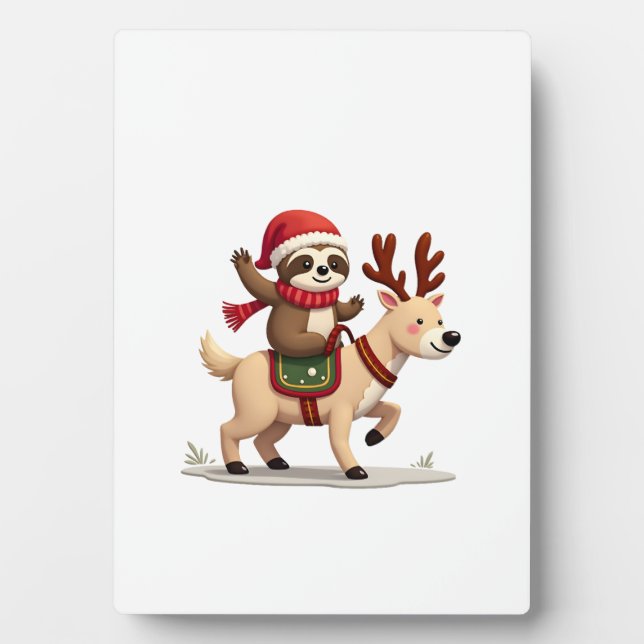 Alpaca Sloth Christmas (3) Fotoplatte (Vorderseite)