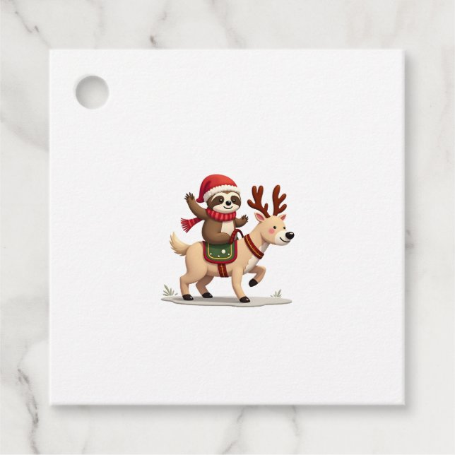 Alpaca Sloth Christmas (3) Geschenkanhänger (Vorderseite)