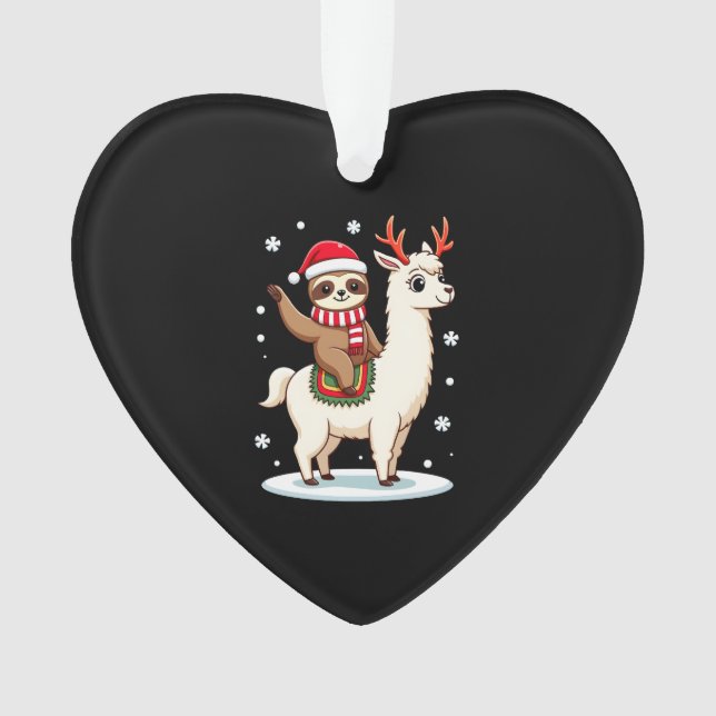 Alpaca Sloth Christmas (3) Ornament (Vorderseite)