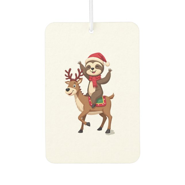 Alpaca Sloth Christmas (4) Autolufterfrischer (Vorderseite)