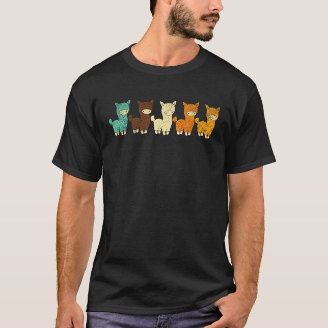 Alpaca South America Cute Colorful Animal T-Shirt (Vorderseite)