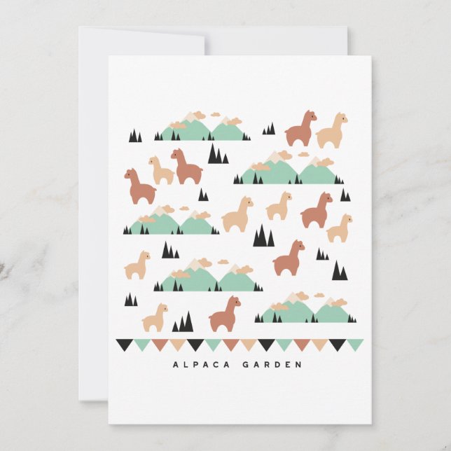 Alpaca Spring Garden T - Shirt Dankeskarte (Vorderseite)
