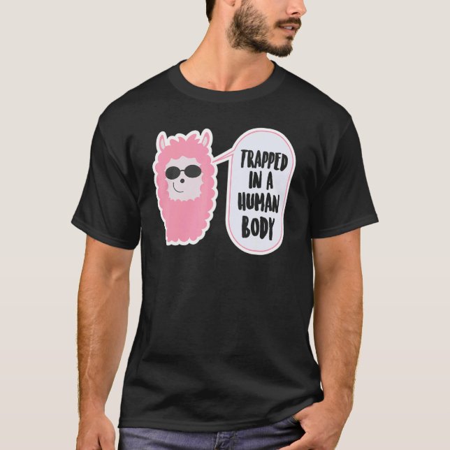 Alpaca   Sunglasses Alpaca in a Human Body T-Shirt (Vorderseite)