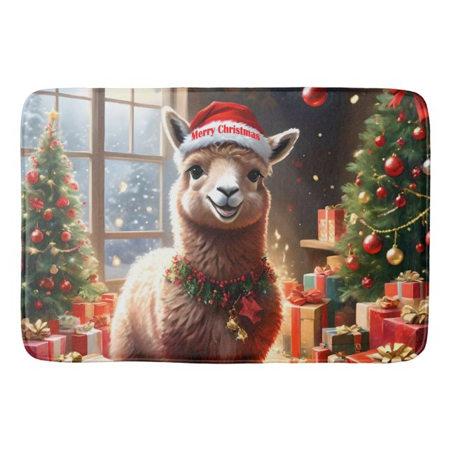 "Alpaca the Presents: A Christmas Tale" Badematte (Vorderseite)