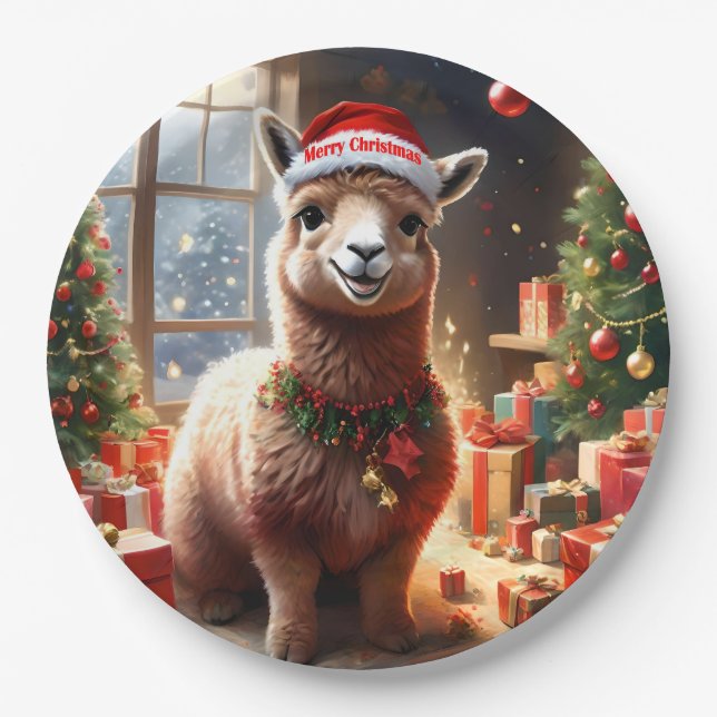 "Alpaca the Presents: A Christmas Tale" Pappteller (Vorderseite)