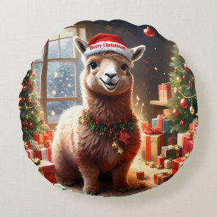 "Alpaca the Presents: A Christmas Tale" Rundes Kissen