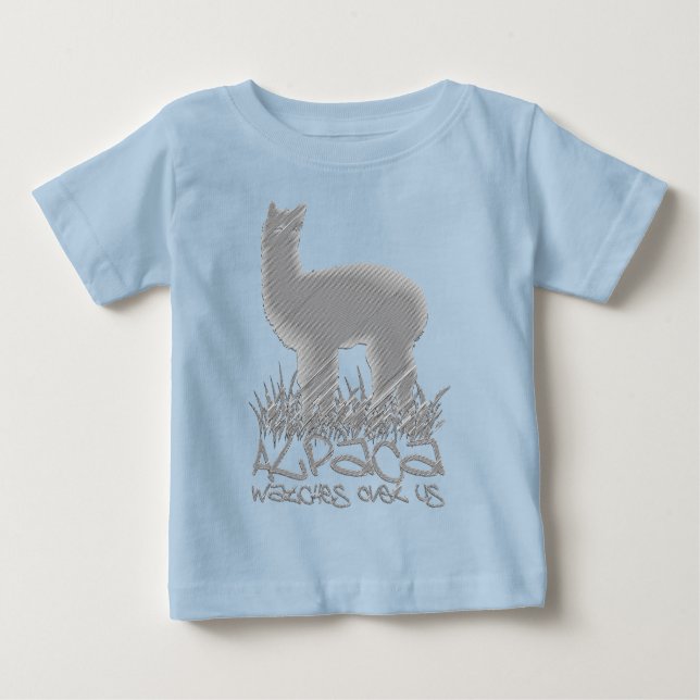 Alpaca Uhren über uns Baby T-shirt (Vorderseite)