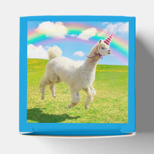 Alpaca Unicorn unter Rainbow Sky Geschenkschachtel