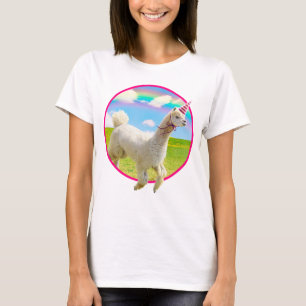 Alpaca Unicorn unter Rainbow Sky T-Shirt