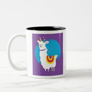 Alpaca Unicorn Zweifarbige Tasse
