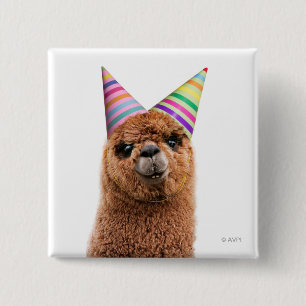 Alpaca Wear Party Hats Button