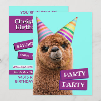 Alpaca Webereihats Party Einladung
