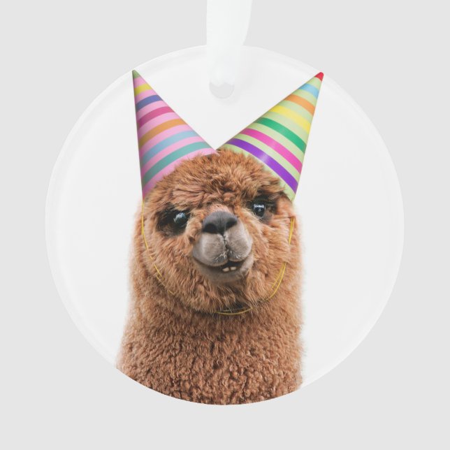 Alpaca Webereihats Party Ornament (Vorderseite)