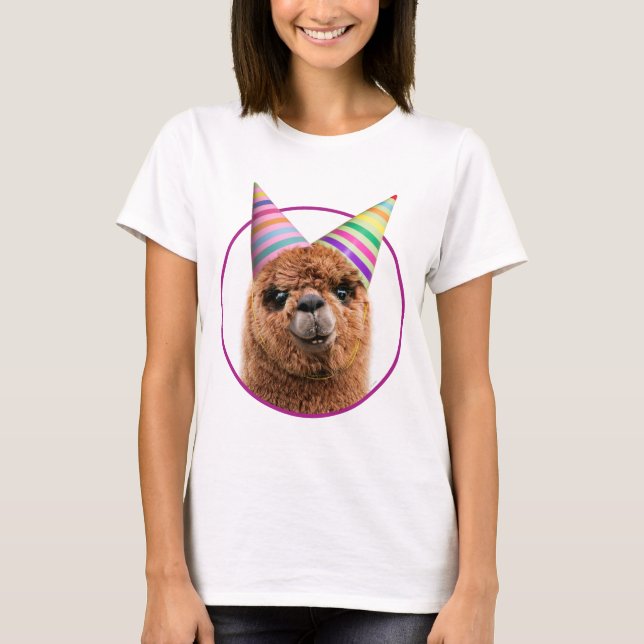 Alpaca Webereihats Party T-Shirt (Vorderseite)