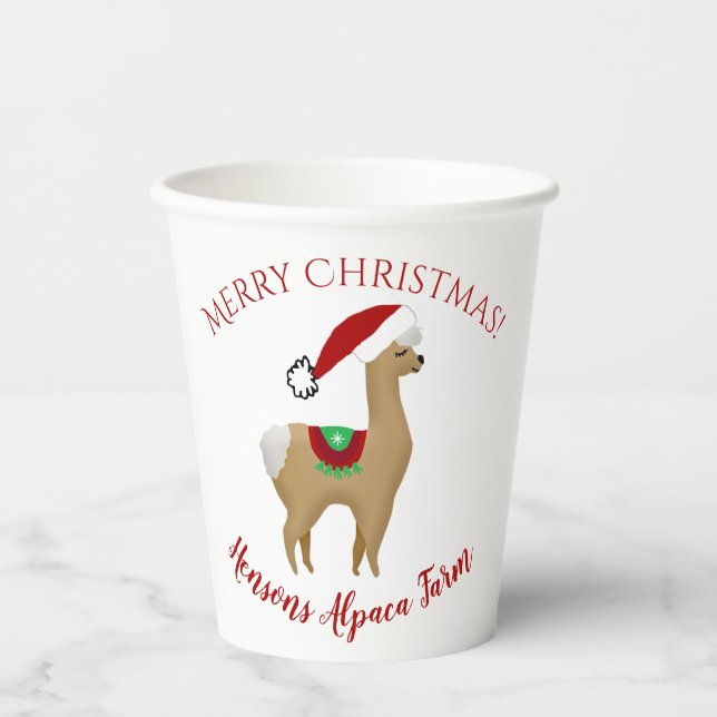Alpaca Weihnachts-Weihnachtszeitung Cups Pappbecher (Vorderseite)