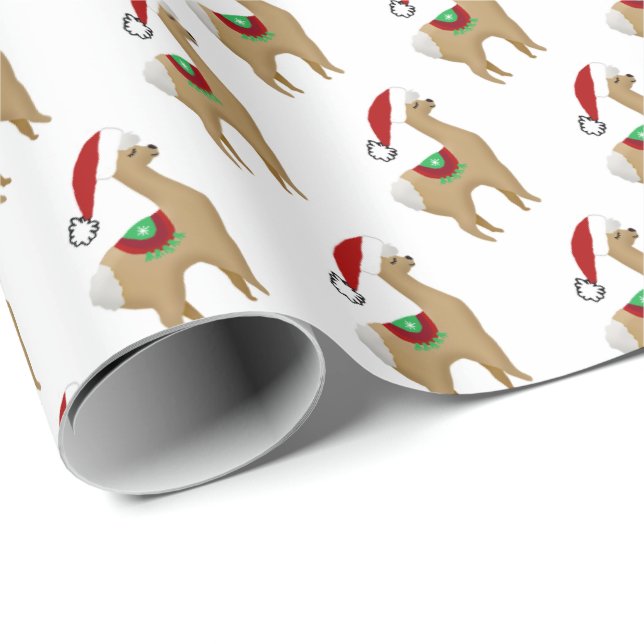 Alpaca Weihnachtsgeschenk Wrapping Paper Geschenkpapier (Rolleneckpunkt)