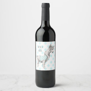 Alpaca Wein (oder Champagner) Flaschenetikett Weinetikett
